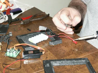 Assembling the foam-core pieces